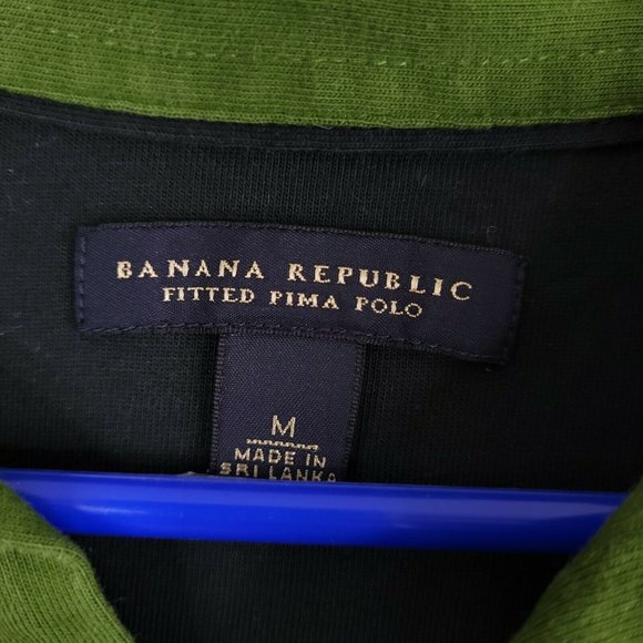 Banana Republic Fitted Pima Polo Mens Green Shirt - Picture 5 of 5
